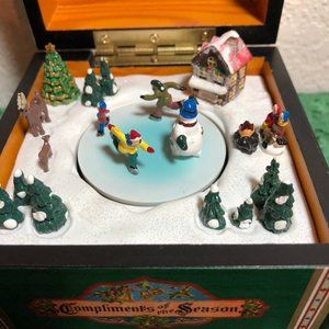 Mr. Christmas Gold Label~ Animated Music Box Snowman ~ Compliments of the Season